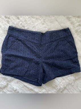 Lilly Pulitzer Navy Eyelet High-Waist Shorts